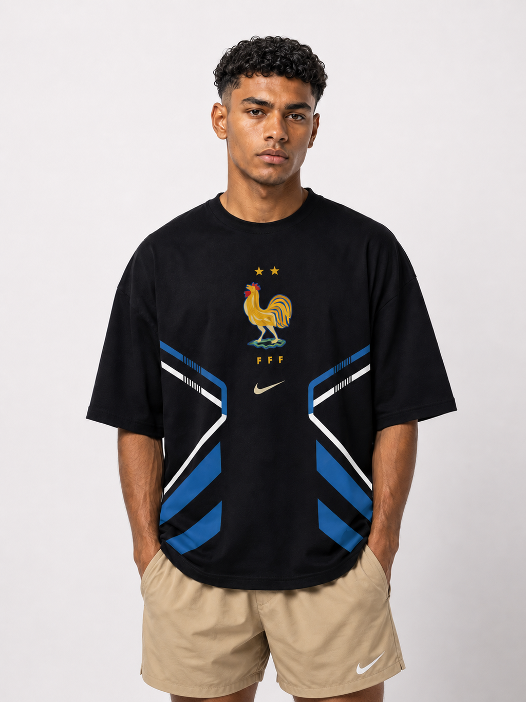 VYNTRRO France Oversized Football Streetwear T-Shirt