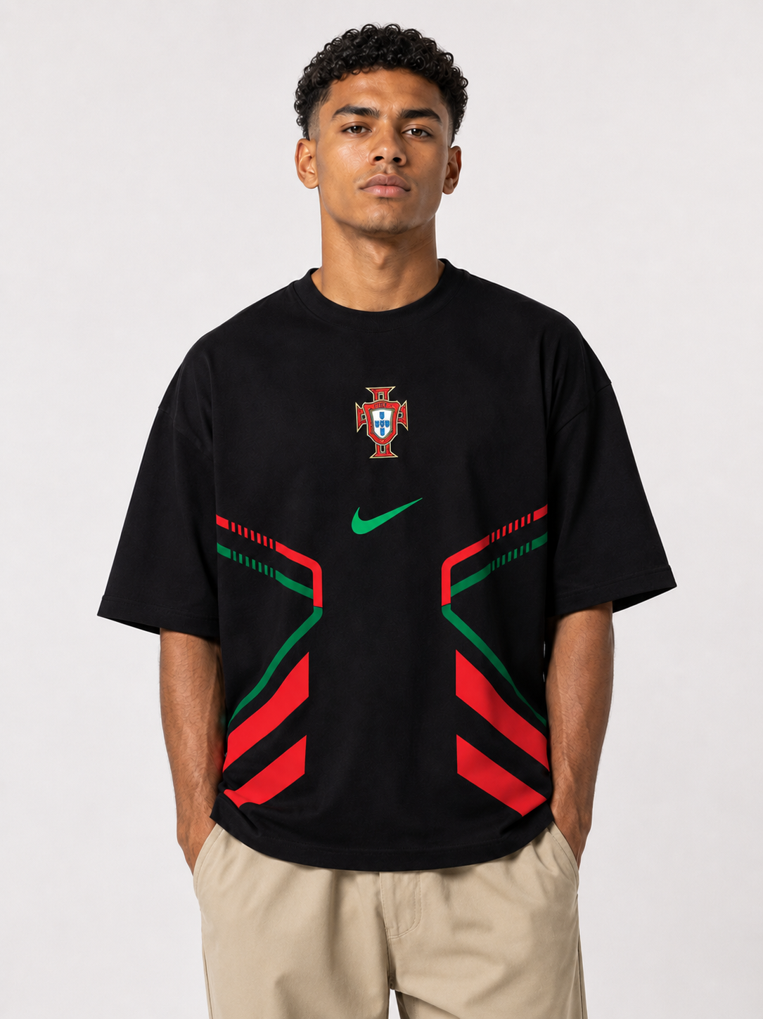 VYNTRRO Portugal Oversized Football Streetwear T-Shirt