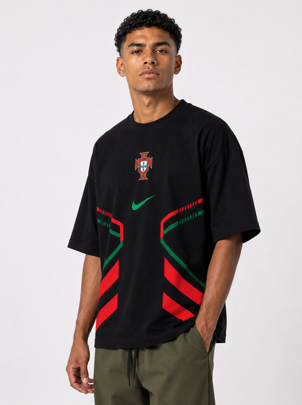 VYNTRRO Portugal Oversized Football Streetwear T-Shirt