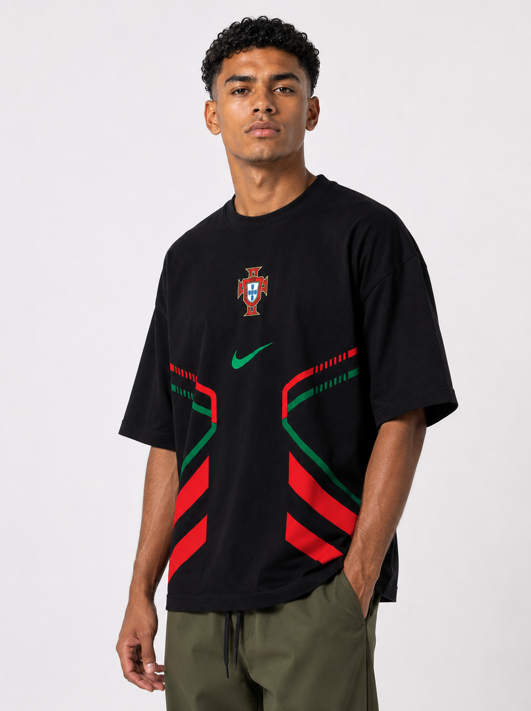 VYNTRRO Portugal Oversized Football Streetwear T-Shirt