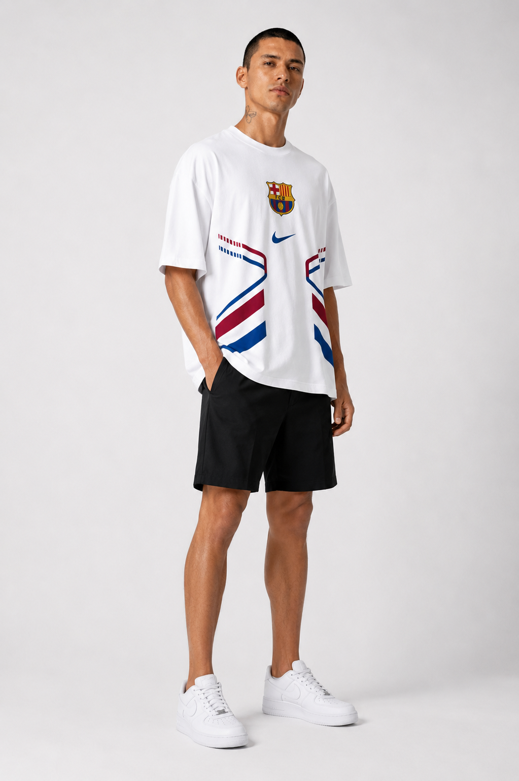 VYNTRRO Barcelona Oversized Football Streetwear T-Shirt