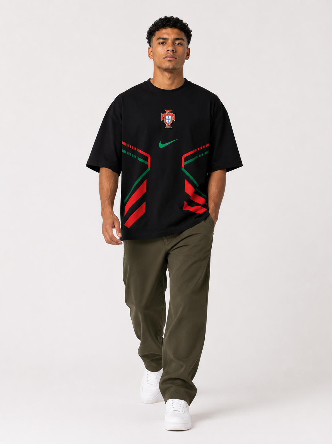 VYNTRRO Portugal Oversized Football Streetwear T-Shirt