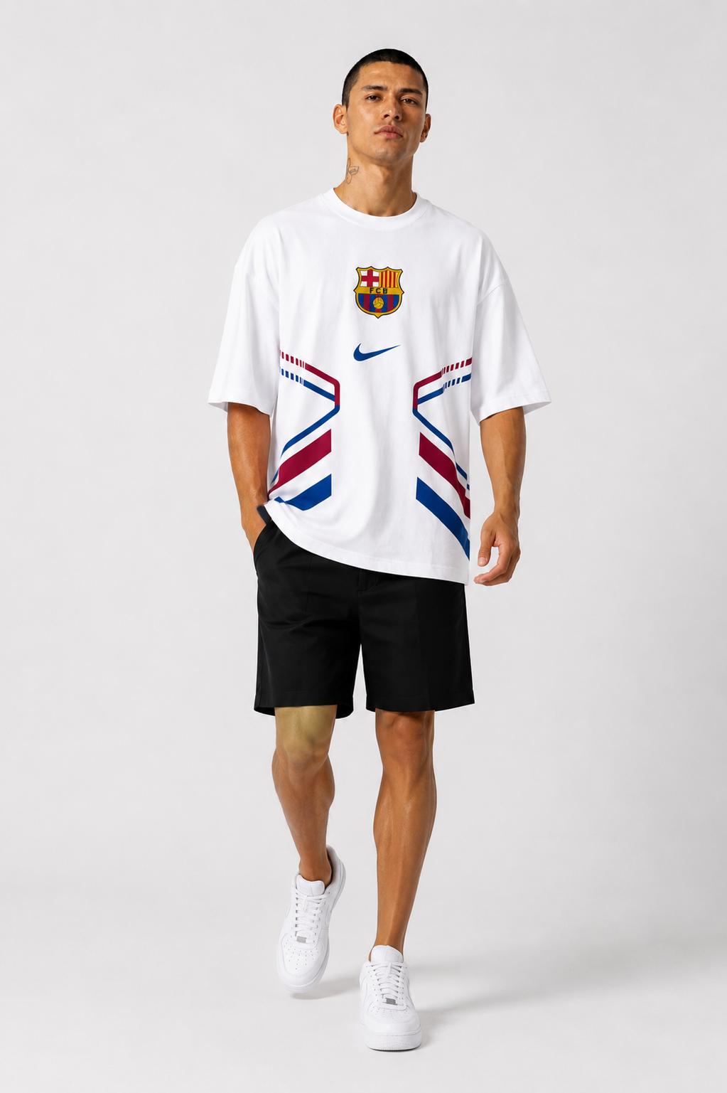 VYNTRRO Barcelona Oversized Football Streetwear T-Shirt