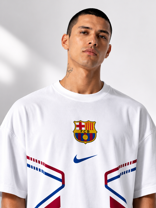 VYNTRRO Barcelona Oversized Football Streetwear T-Shirt