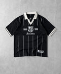 Barcelona FCB Retro V-Neck Polo Drop Shirt for Men | Premium Cotton Terry | Football Streetwear | Black, Ivory White & Ash Grey | VYNTRRO